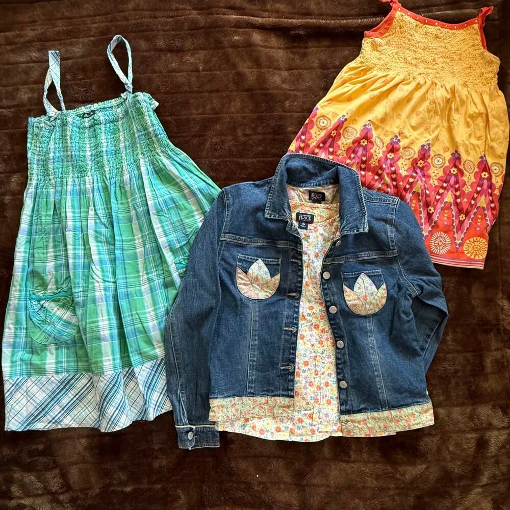 Girl's Separates Size XL (14) Summer Tops, Sundress, Jean Jacket/Top CLEAN